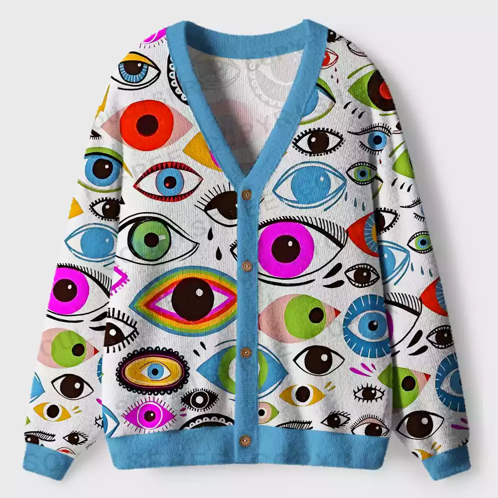 Garden of Eyes Ugly Cardigan Sweaters 