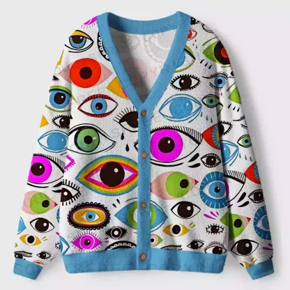 Garden of Eyes Ugly Cardigan Sweaters 