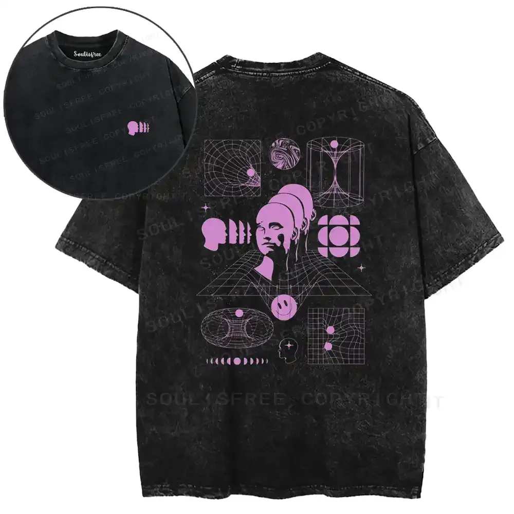 Pink-Toned Mind Dimension Washed T-shirt