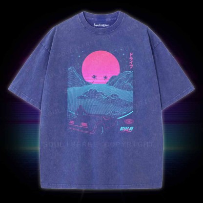 Soulisfree Midnight Drive 88  Washed Tee