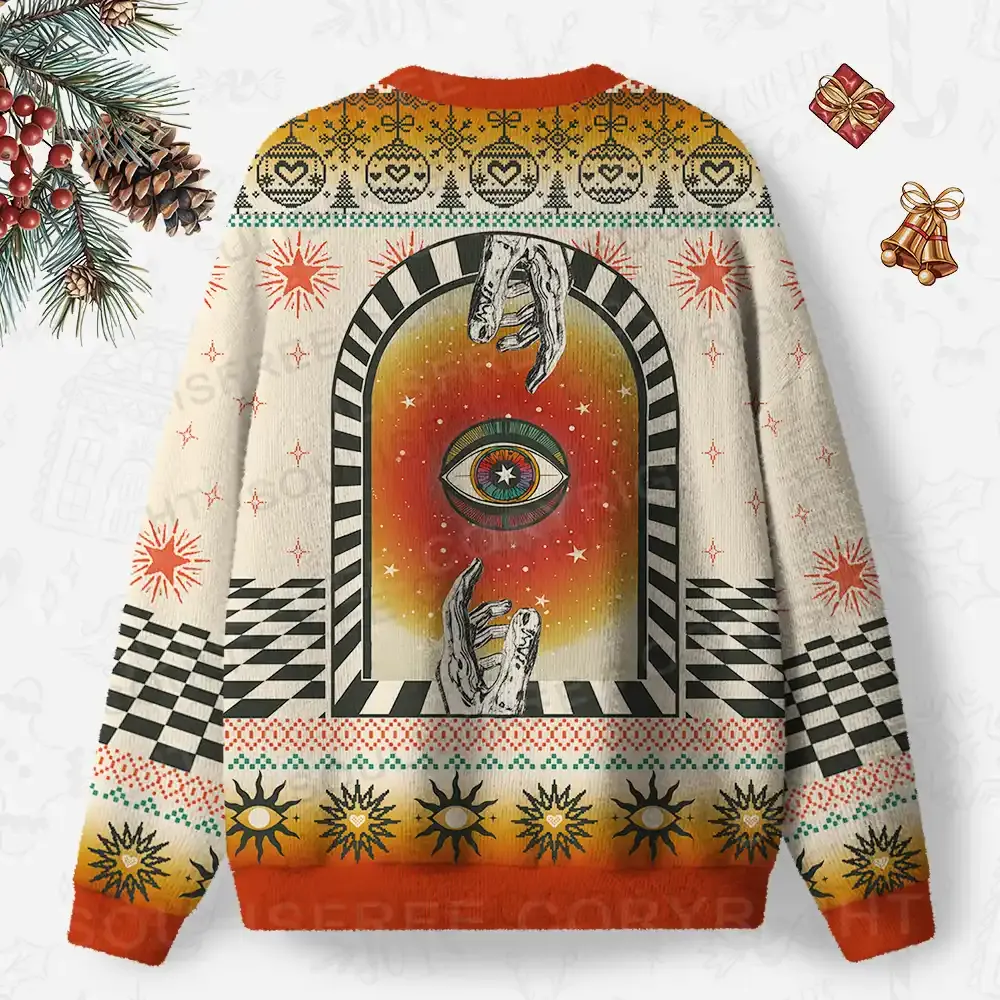 Vision Beyond Cardigan Ugly Christmas Knit Sweatshirt