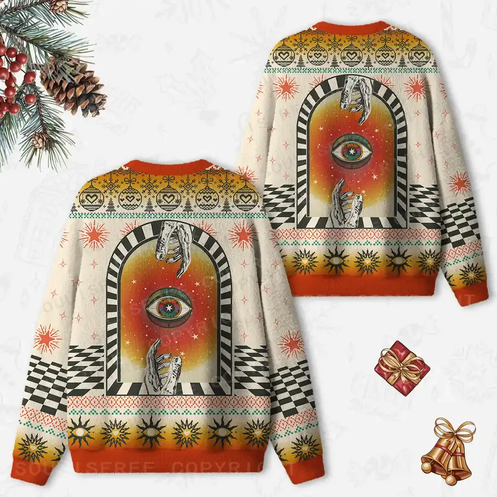 Vision Beyond Cardigan Ugly Christmas Knit Sweatshirt