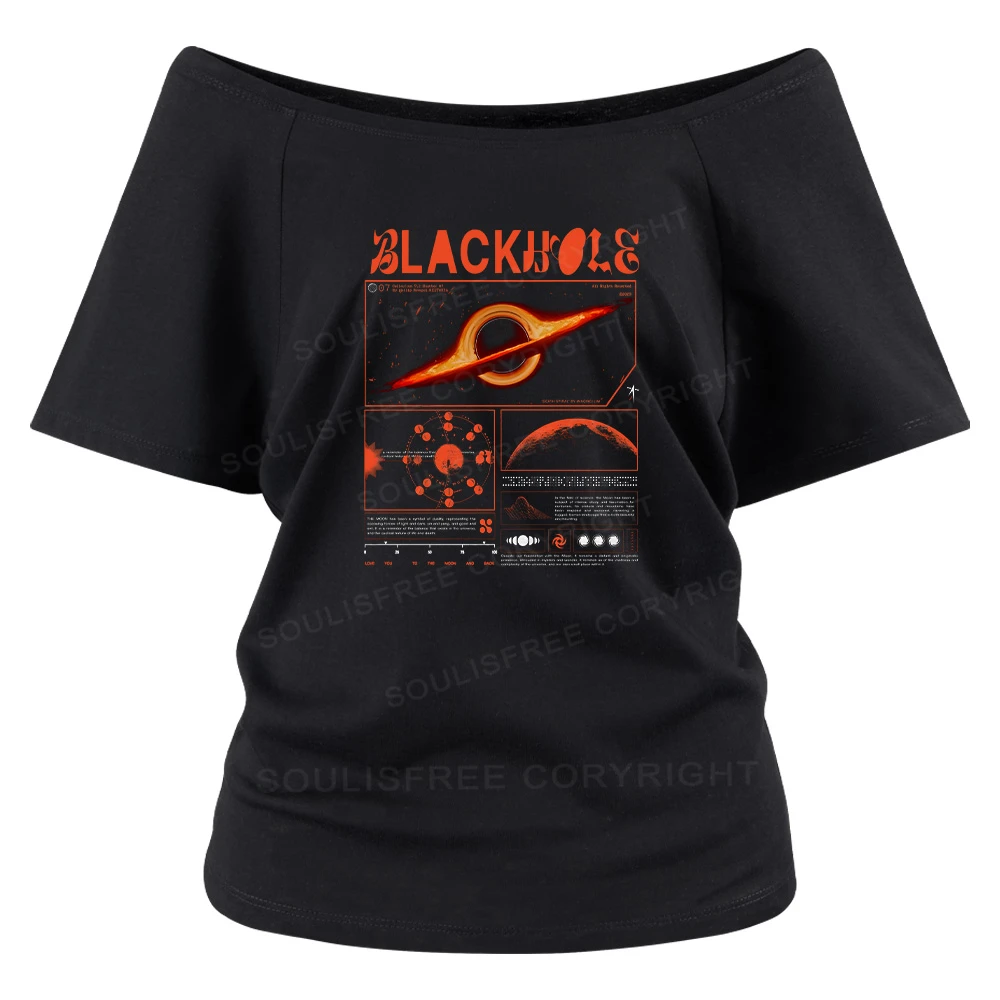 The Mystery Of Black Holes Off Shoulder Top