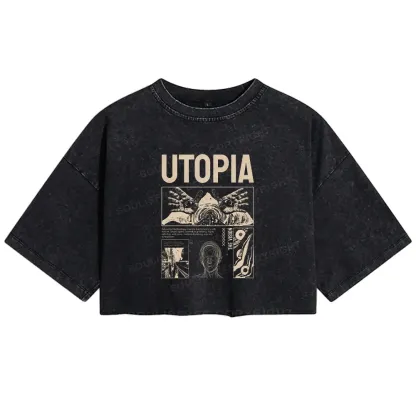 Yearning For Utopia Washed Crop T-shirt