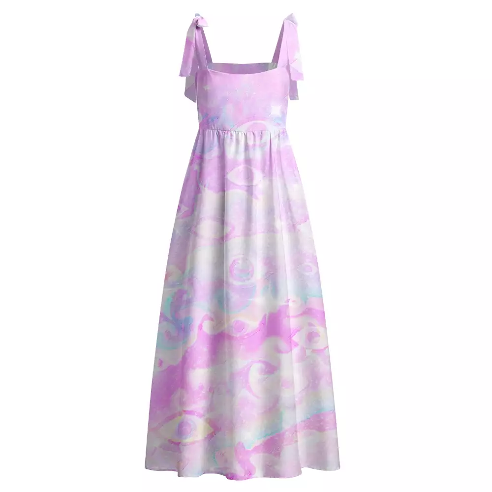 Soulisfree Aura Gradient Third Eye Maxi Dress – Bow Strap