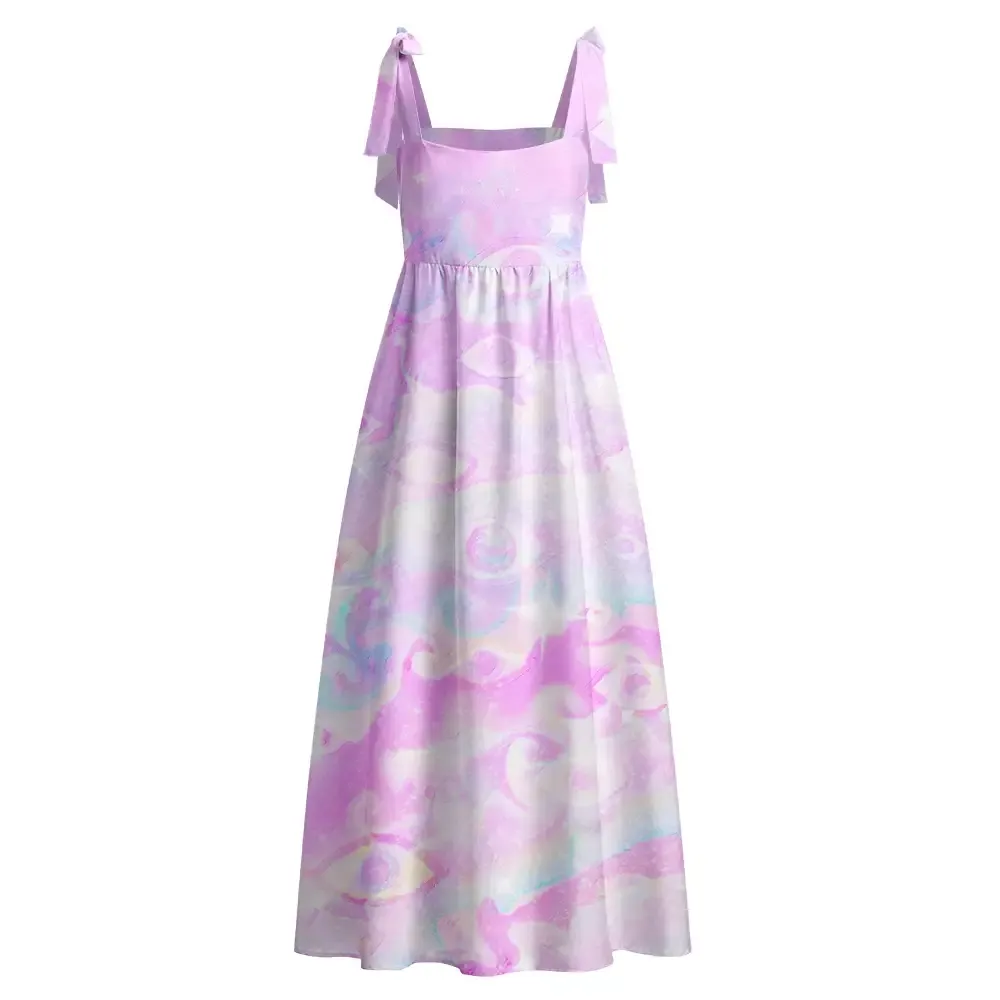 Soulisfree Aura Gradient Third Eye Maxi Dress – Bow Strap
