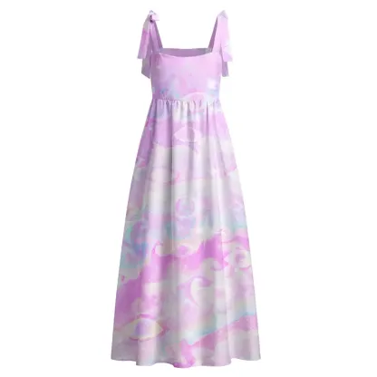 Soulisfree Aura Gradient Third Eye Maxi Dress – Bow Strap