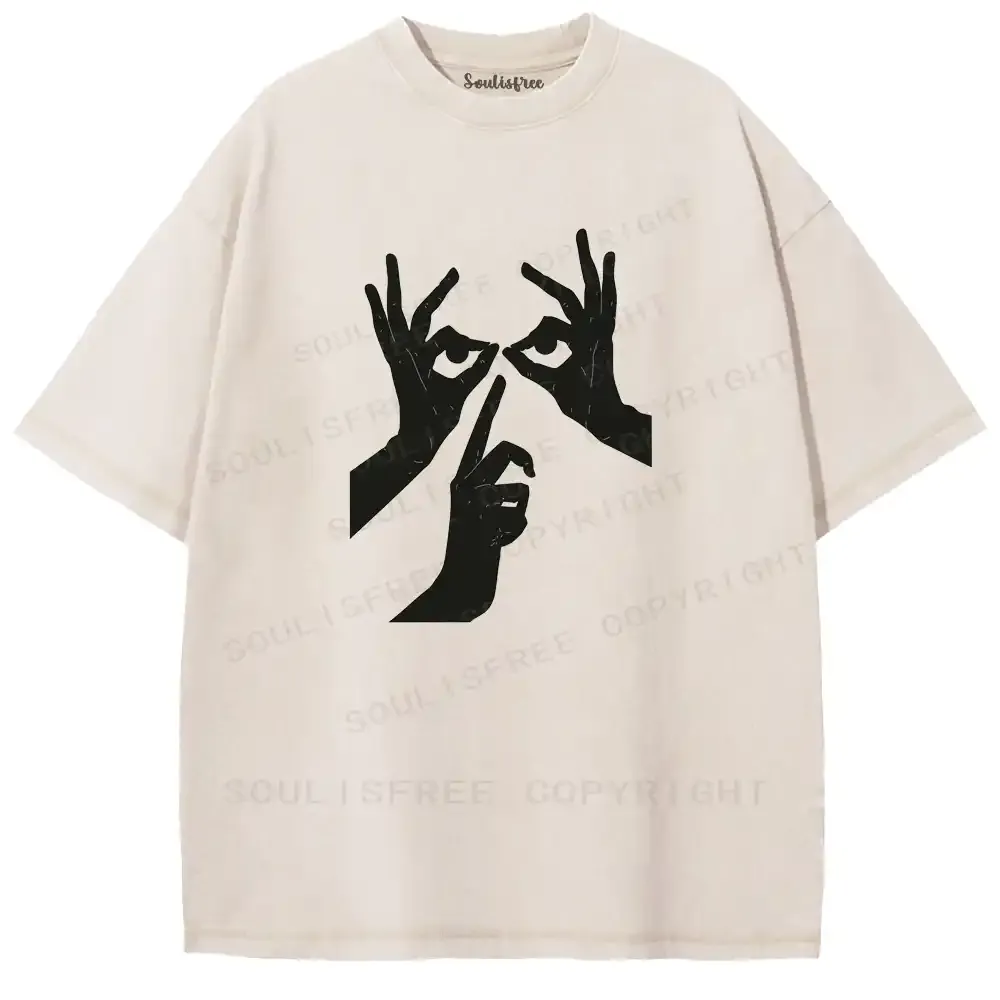 Hand-Eye Totem Occult Washed T-shirt