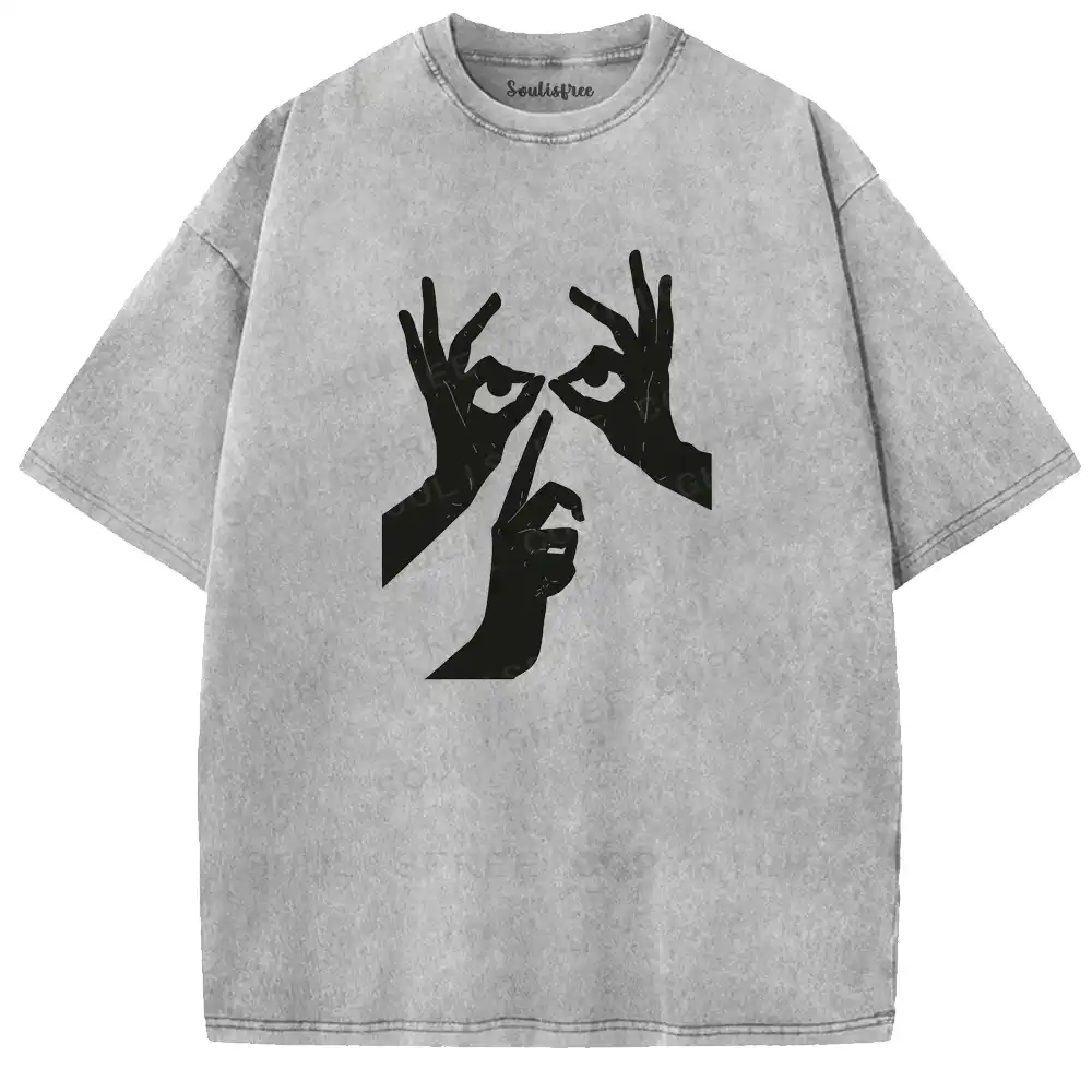 Hand-Eye Totem Occult Washed T-shirt