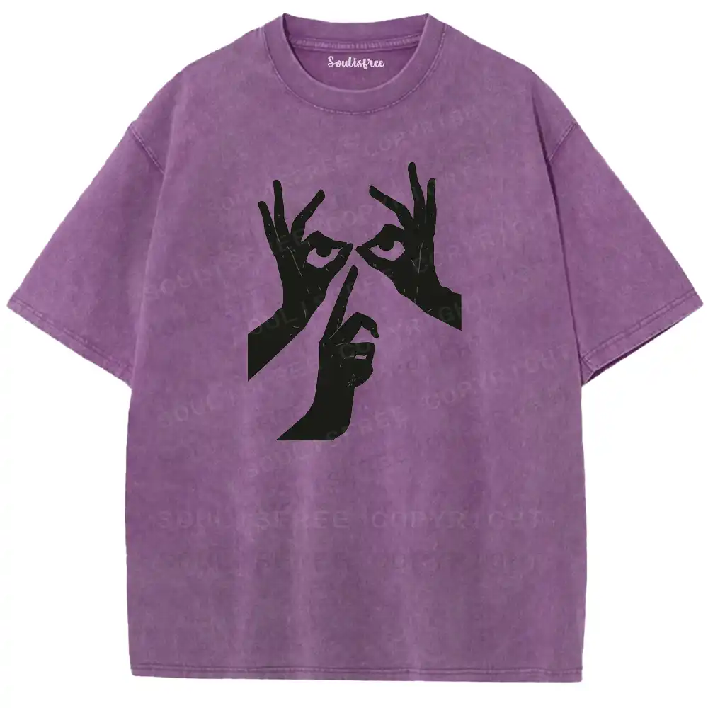 Hand-Eye Totem Occult Washed T-shirt
