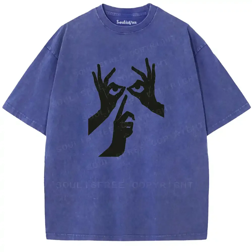 Hand-Eye Totem Occult Washed T-shirt