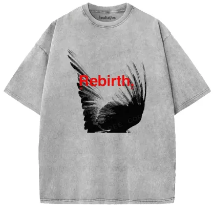 Rebirth Wing Motivational Washed T-shirt