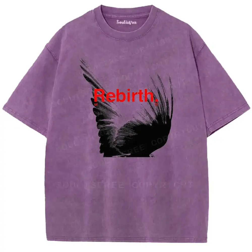 Rebirth Wing Motivational Washed T-shirt