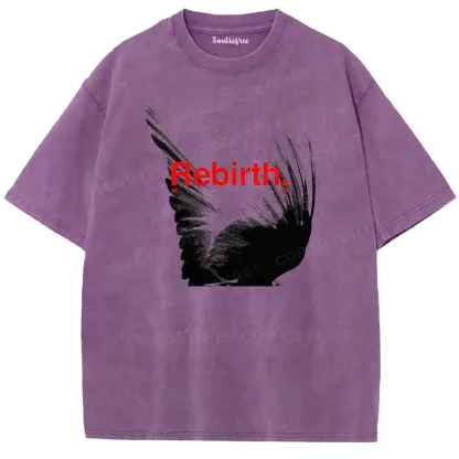 Rebirth Wing Motivational Washed T-shirt