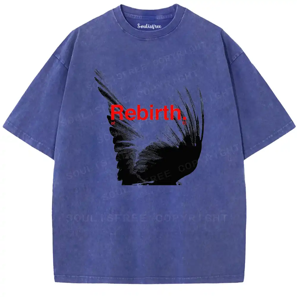 Rebirth Wing Motivational Washed T-shirt