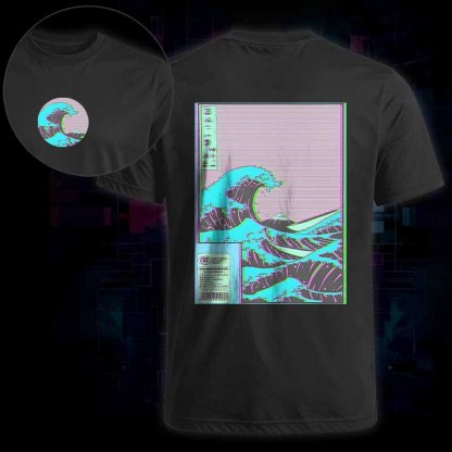 Soulisfree   Neon Kanagawa Wave Classic Tee