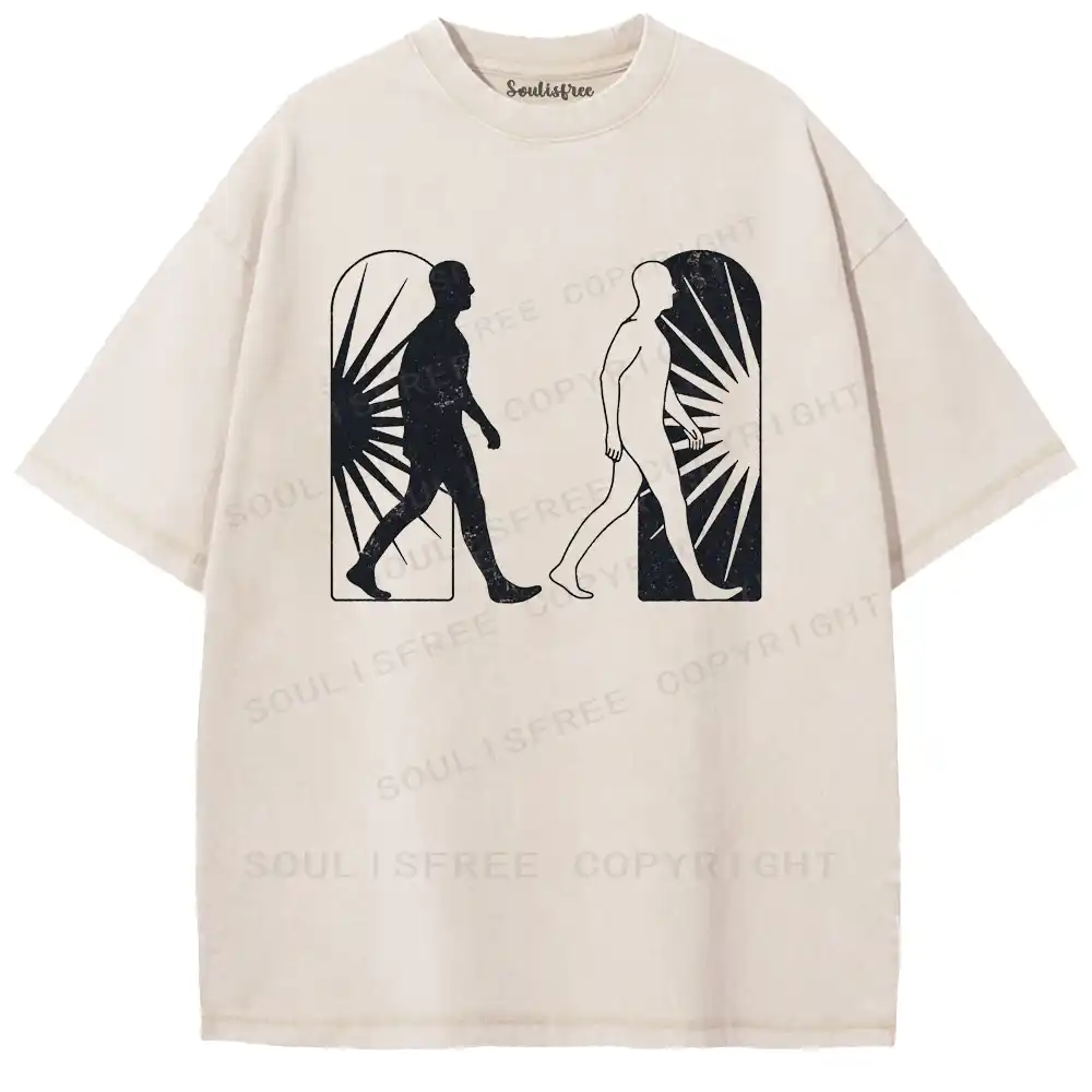 Binary Existence Graphic Washed T-shirt