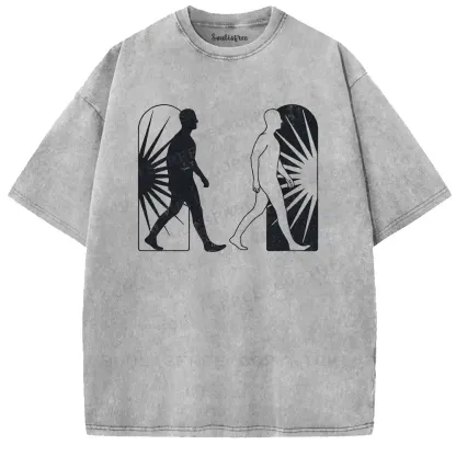 Binary Existence Graphic Washed T-shirt