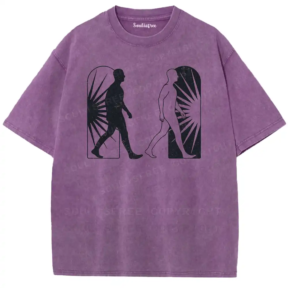 Binary Existence Graphic Washed T-shirt