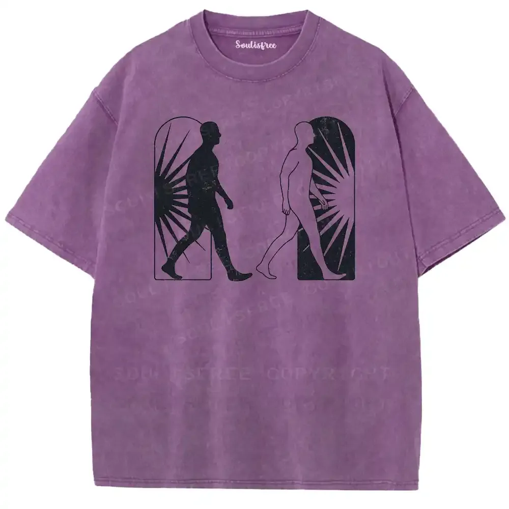 Binary Existence Graphic Washed T-shirt