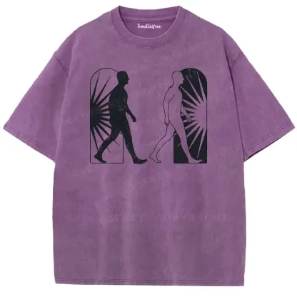 Binary Existence Graphic Washed T-shirt