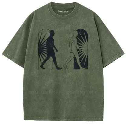 Binary Existence Graphic Washed T-shirt