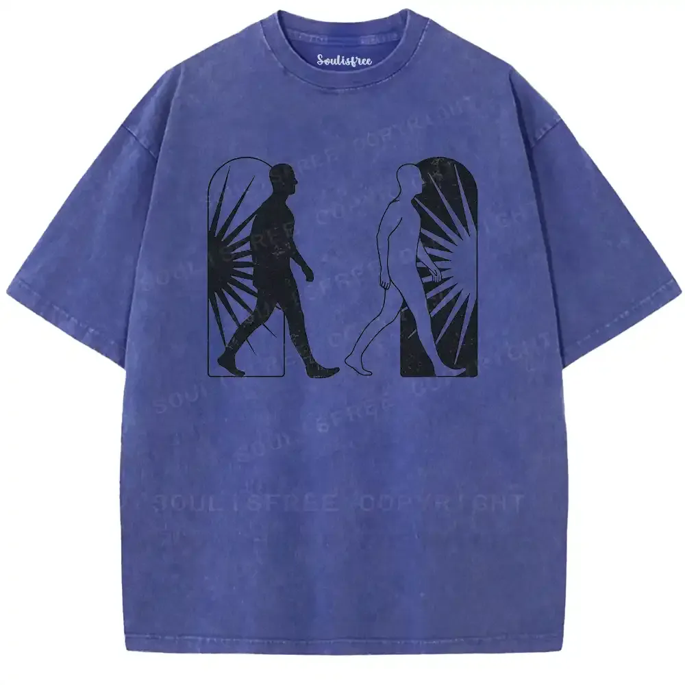 Binary Existence Graphic Washed T-shirt