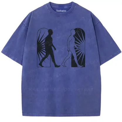 Binary Existence Graphic Washed T-shirt