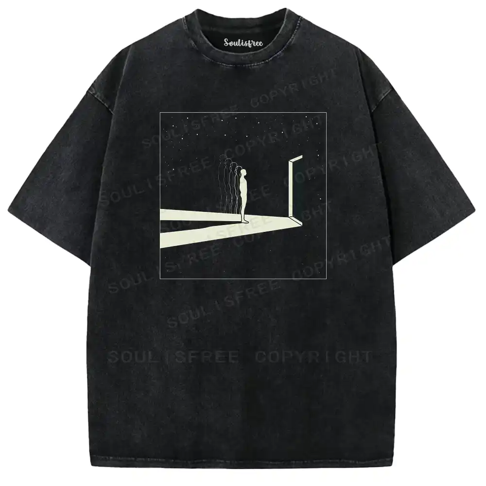 Soul Gate Layered Silhouette Washed T-shirt