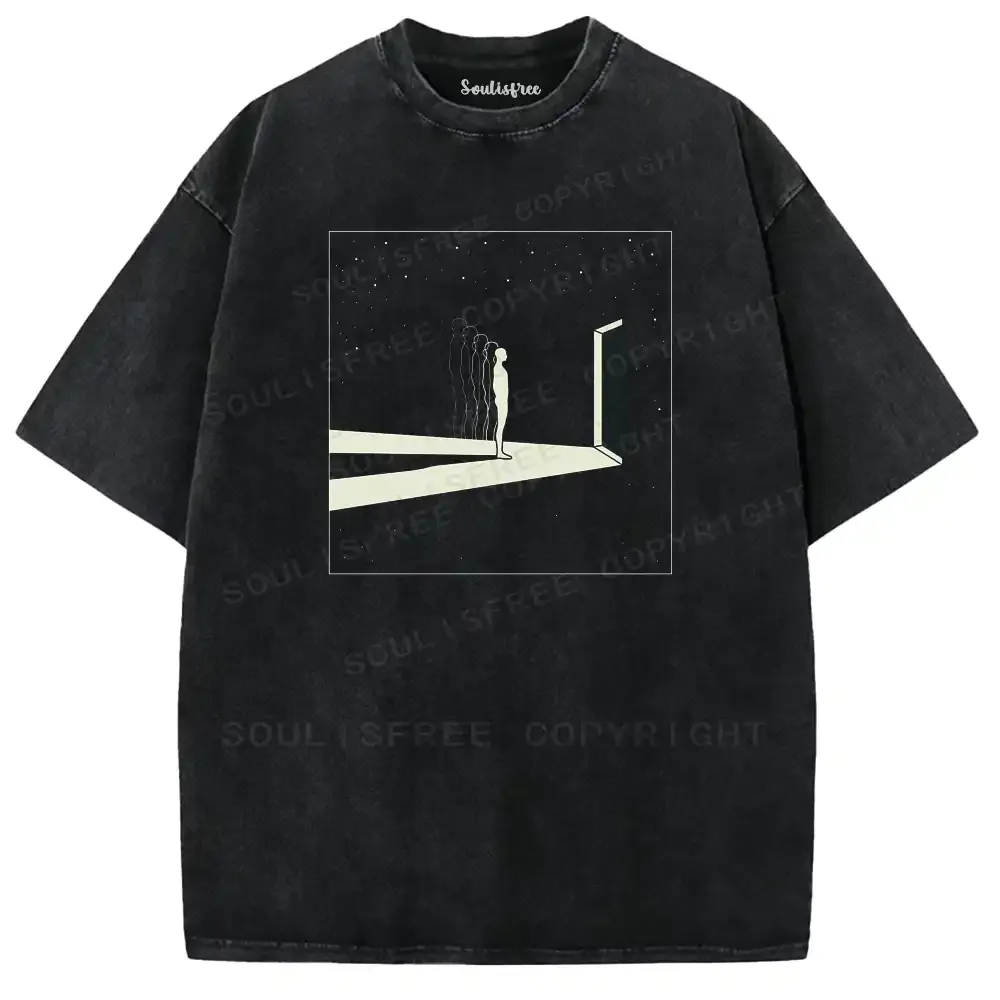 Soul Gate Layered Silhouette Washed T-shirt