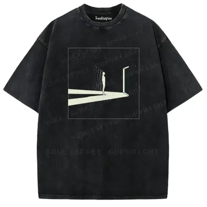 Soul Gate Layered Silhouette Washed T-shirt