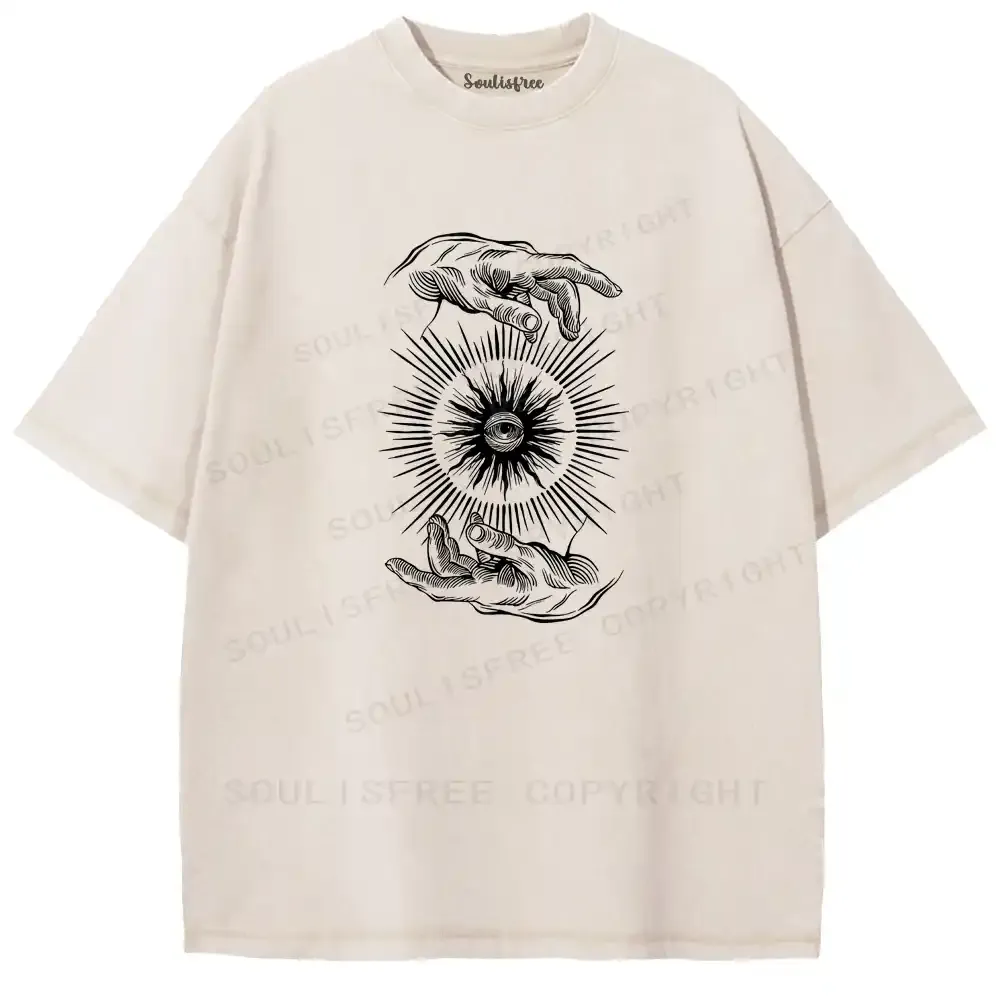 Sacred Eye Dual Hands Washed T-shirt