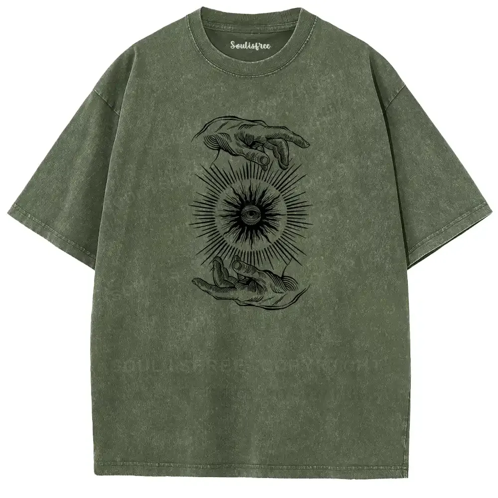 Sacred Eye Dual Hands Washed T-shirt