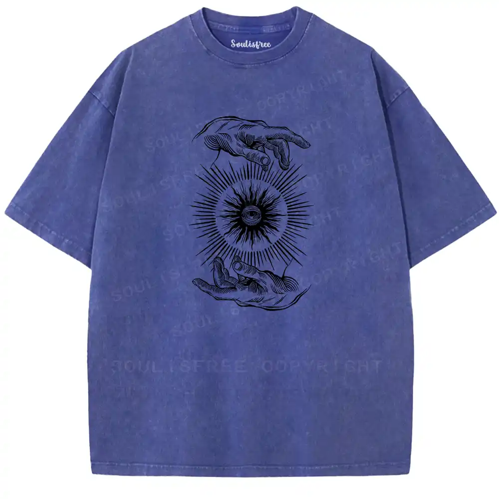 Sacred Eye Dual Hands Washed T-shirt