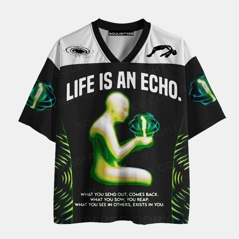 Soulisfree LIFE IS AN ECHO. Mesh Jersey