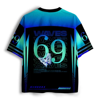 Soulisfree Waves Butterfly Gradient  Mesh Jersey