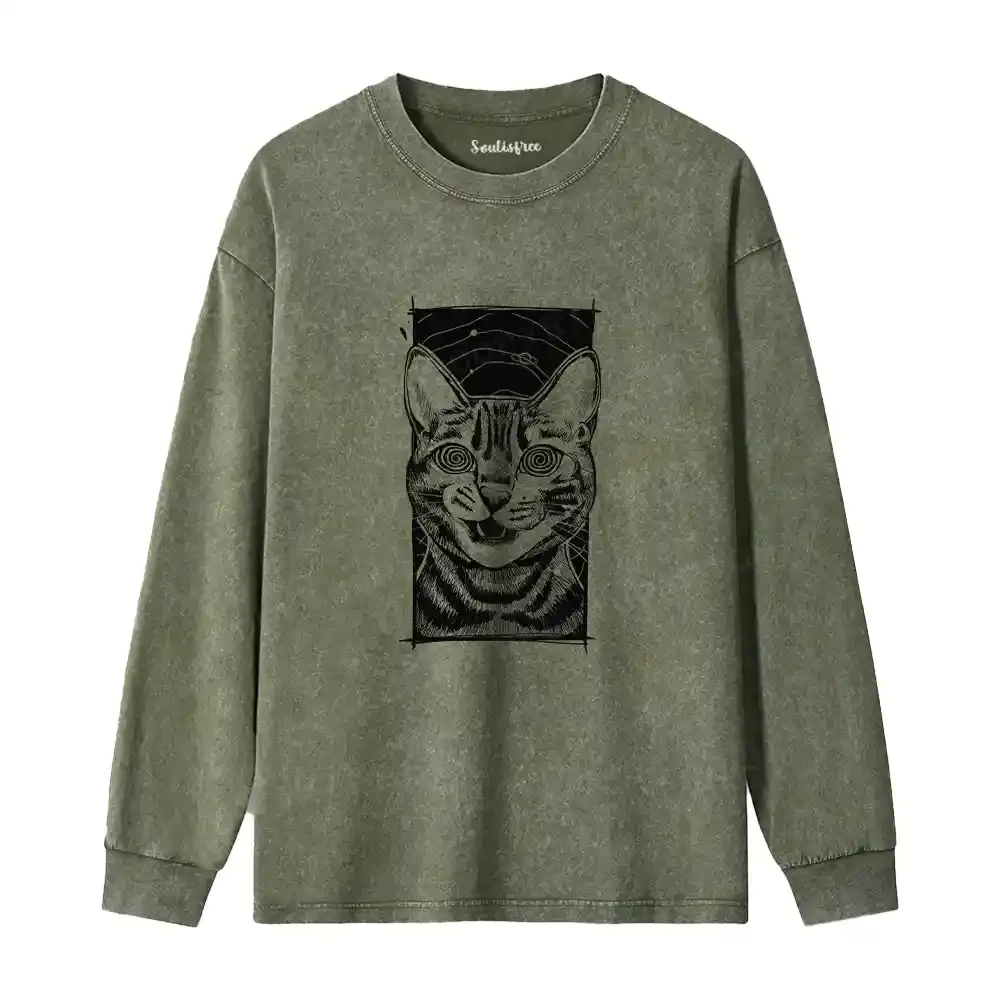 Hypnotic Cat Washed Long Sleeve Shirt