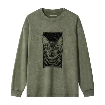 Hypnotic Cat Washed Long Sleeve Shirt