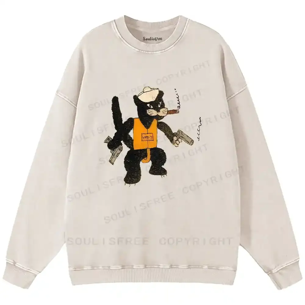Black Cat Patrol Squadron Washed Sweatshirts