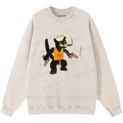 Black Cat Patrol Squadron Washed Sweatshirts