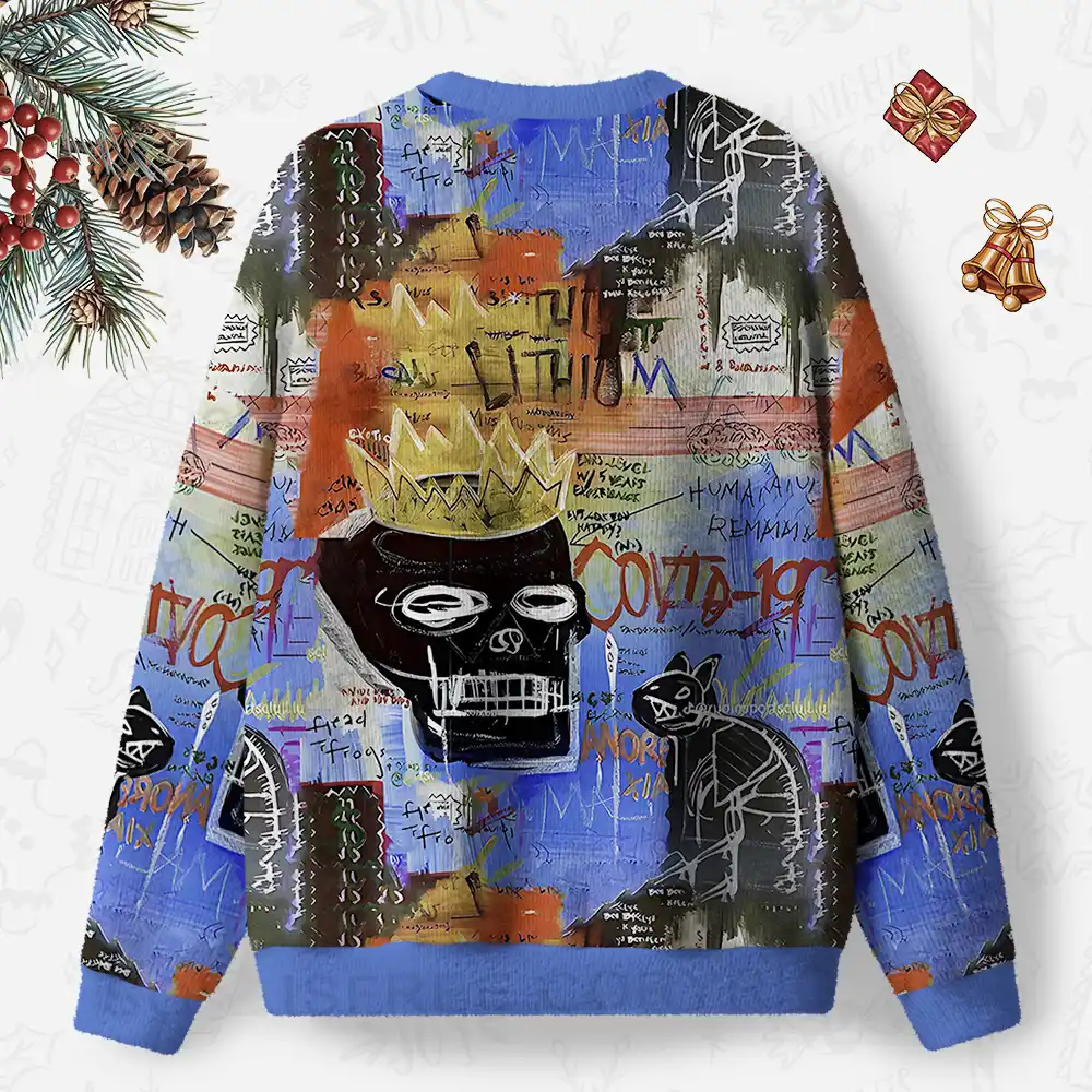 Crowned Skulls Ugly Christmas Knit Sweatshirt