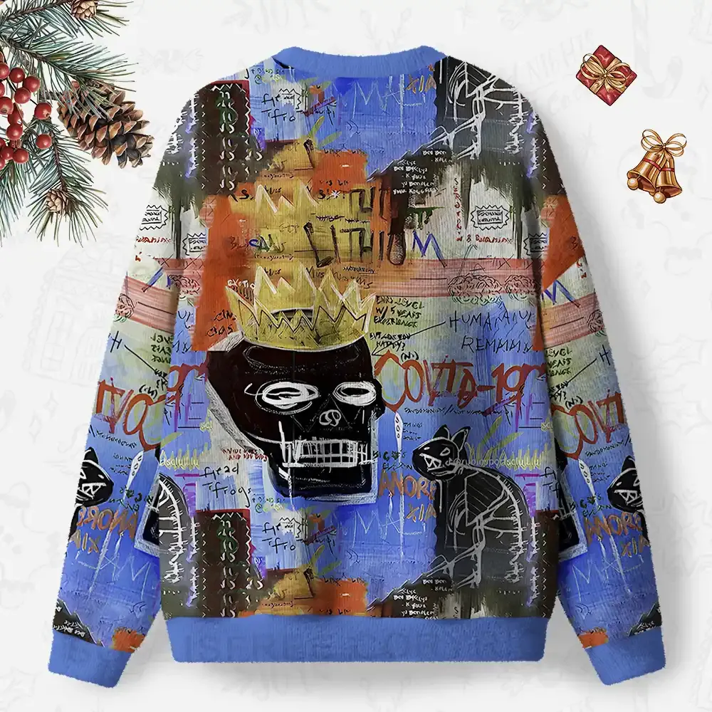 Crowned Skulls Ugly Christmas Knit Sweatshirt