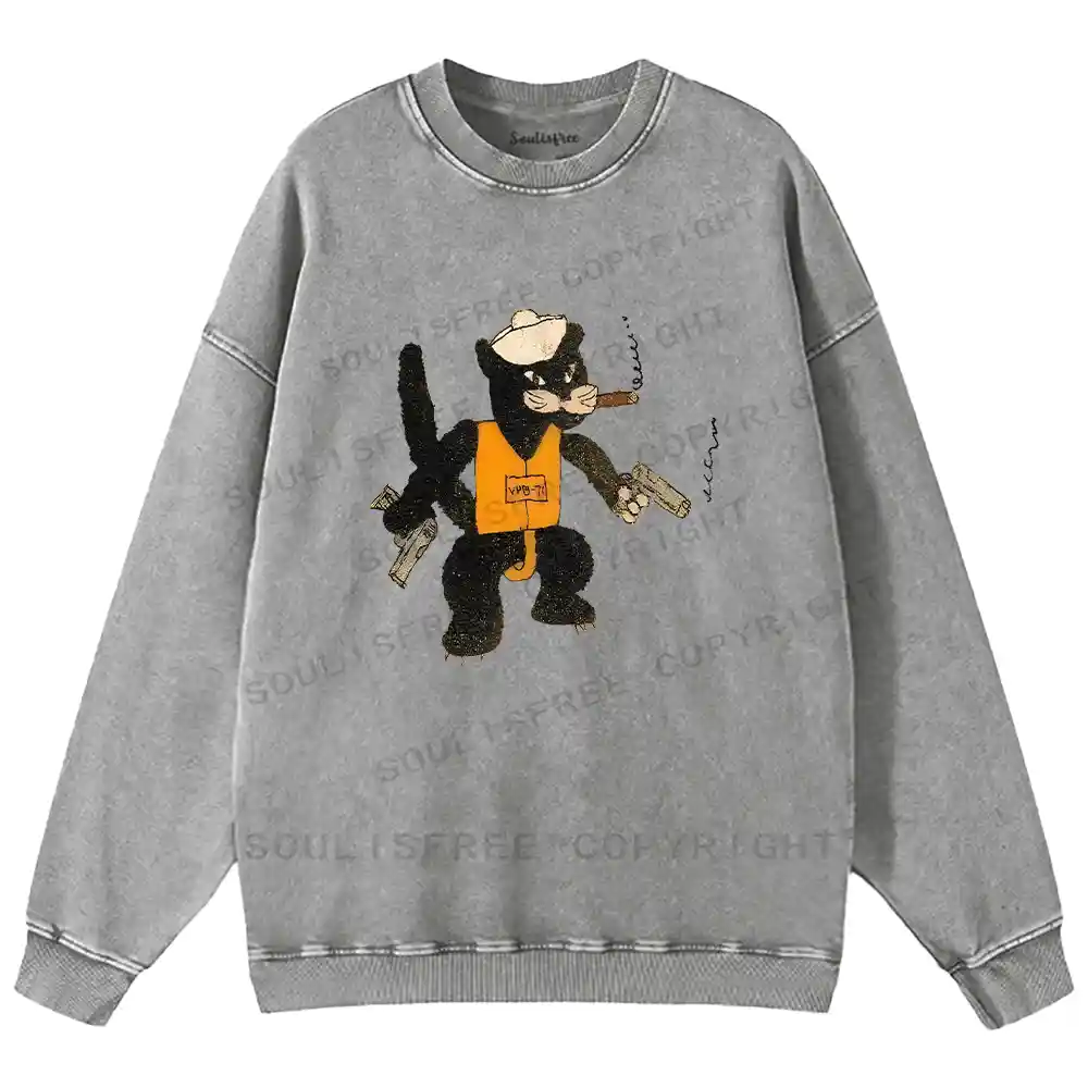 Black Cat Patrol Squadron Washed Sweatshirts