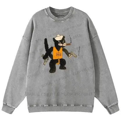 Black Cat Patrol Squadron Washed Sweatshirts