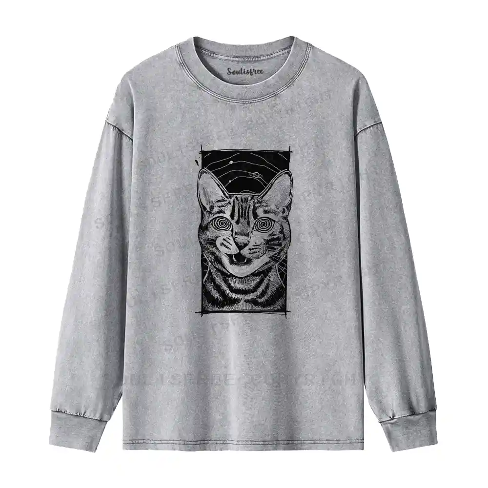Hypnotic Cat Washed Long Sleeve Shirt