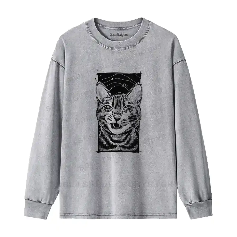 Hypnotic Cat Washed Long Sleeve Shirt