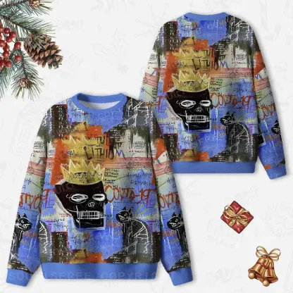 Crowned Skulls Ugly Christmas Knit Sweatshirt