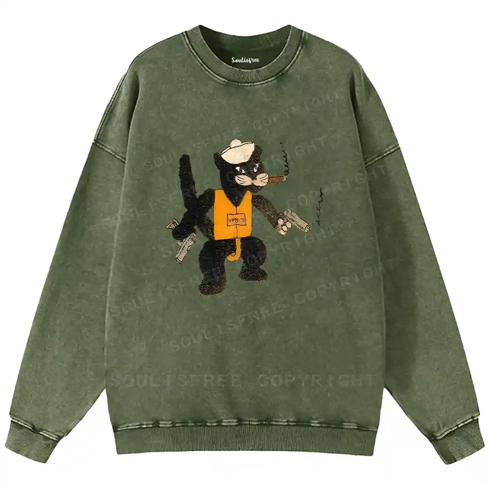 Black Cat Patrol Squadron Washed Sweatshirts