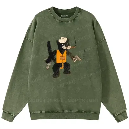 Black Cat Patrol Squadron Washed Sweatshirts