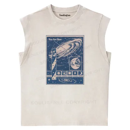 You Are Here Washed Space T-shirt Washed Tank Tops